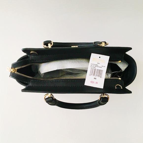 Michael Kors Small Black Leather Tina Satchel - Picture 4 of 5